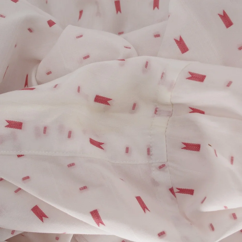 Banana Republic Mens White Red‎ Geometric Button Up Shirt Casual Long Sleeve XL